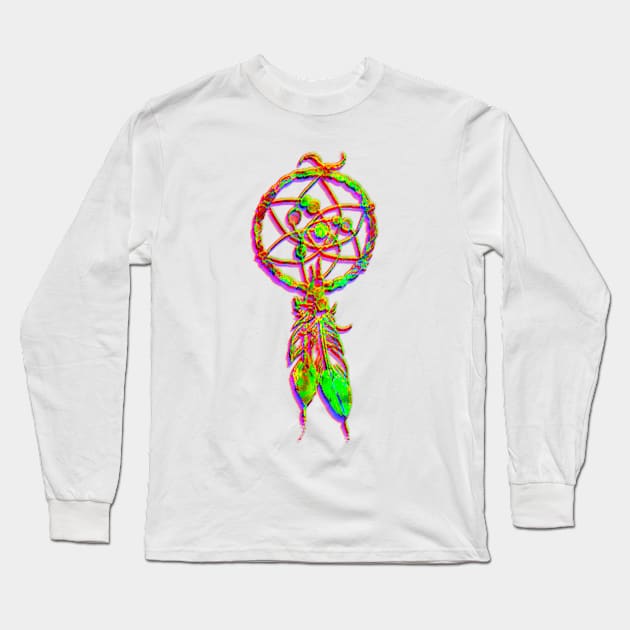 Psychedelic dream catcher Long Sleeve T-Shirt by indusdreaming